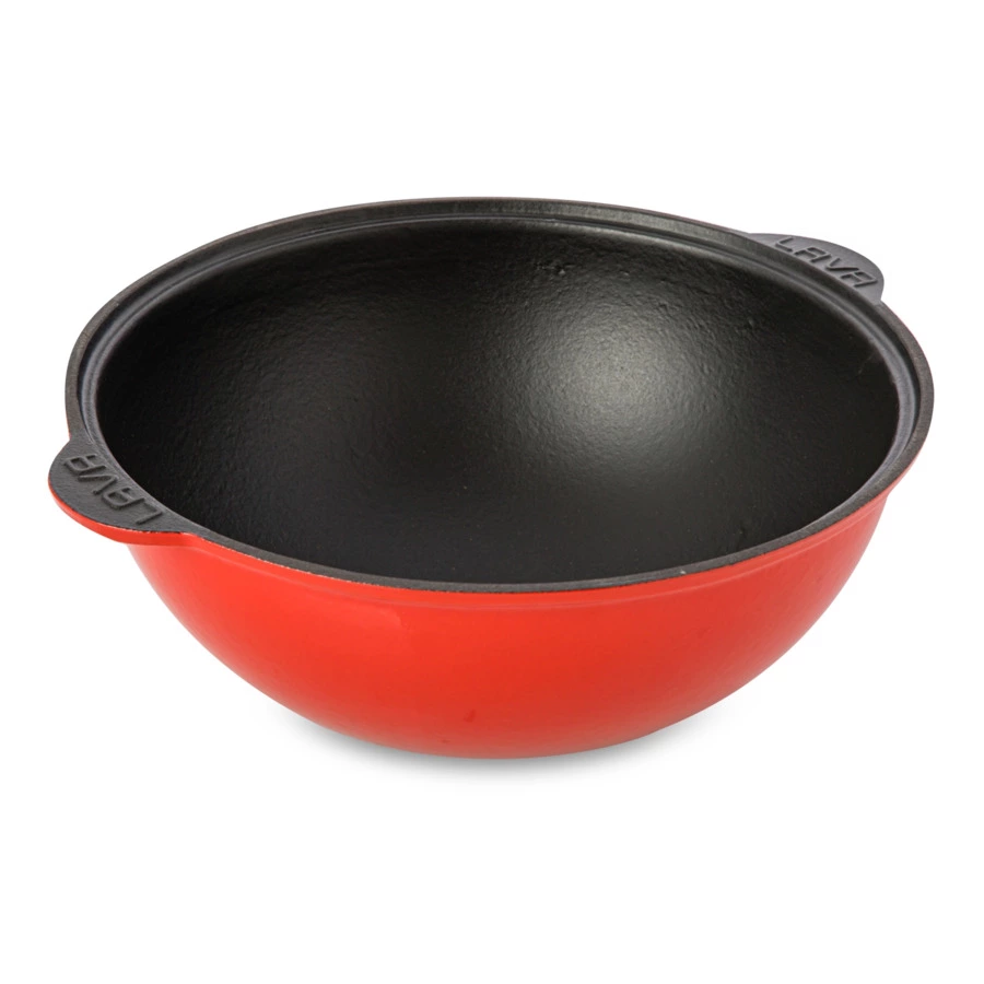 Казан с крышкой LAVA d30 см, 6 л, чугун, стекло, красный