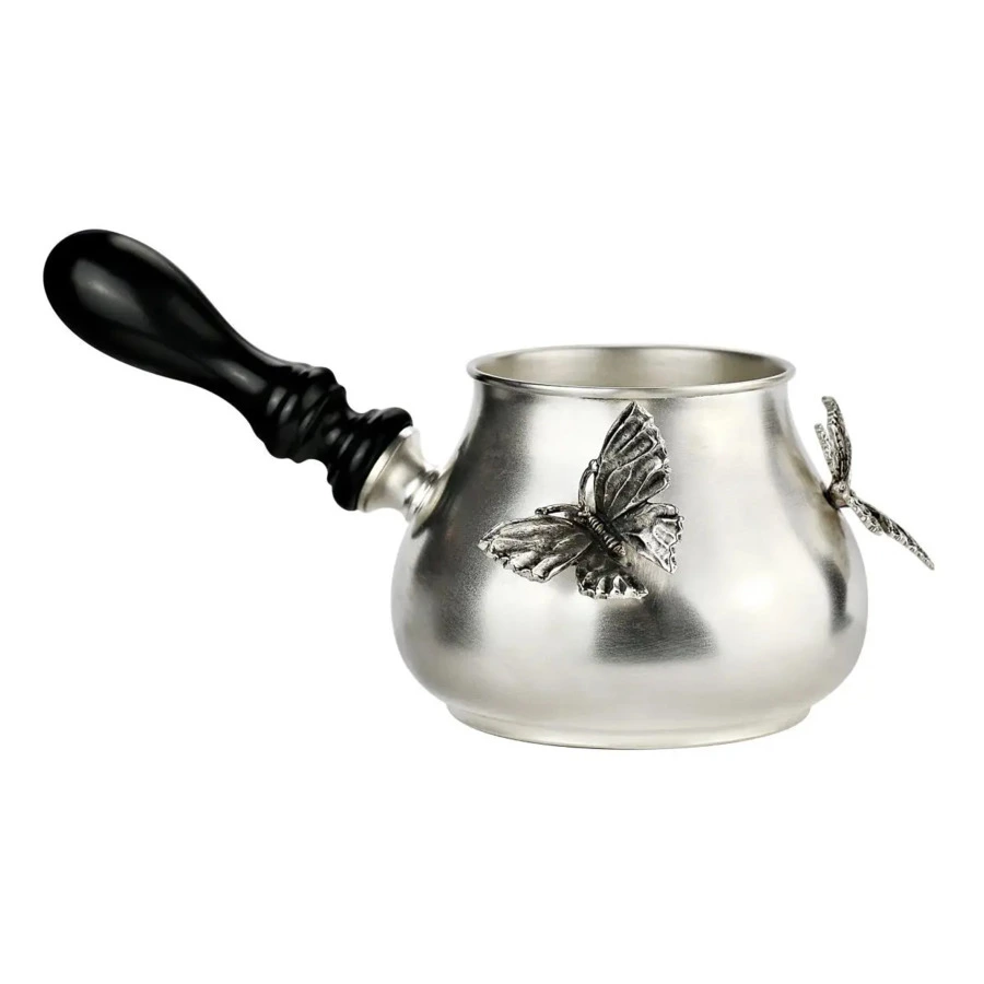 Набор для кофе с посеребрением и чернением Кольчугинский мельхиор Бабочки 4 предмета, медь, п/к