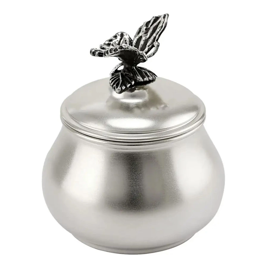 Набор для кофе с посеребрением и чернением Кольчугинский мельхиор Бабочки 4 предмета, медь, п/к