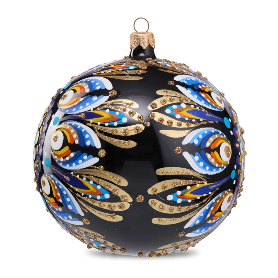 Игрушка елочная шар Bartosh Точки №3 12 см, стекло, п/к-sale
