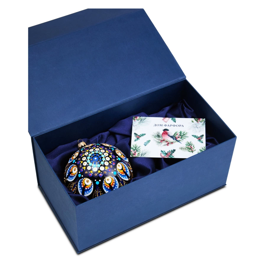 Игрушка елочная шар Bartosh Точки №3 12 см, стекло, п/к-sale