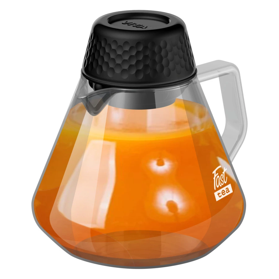 Чайник заварочный Vitax Fast tea 3в1, 1 л, стекло боросиликатное, черный, п/к