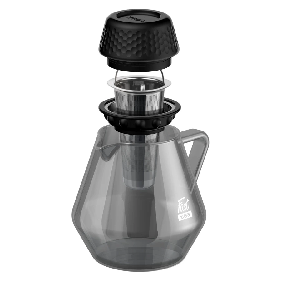 Чайник заварочный Vitax Fast tea 3в1, 800 мл, стекло боросиликатное, черный, п/к