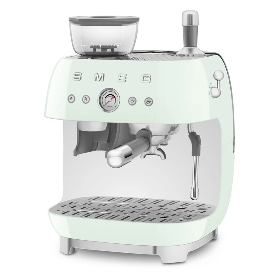 Кофемашина-эспрессо рожковая SMEG EGF03PGEU, встроенная кофемолка, пастельный зеленый