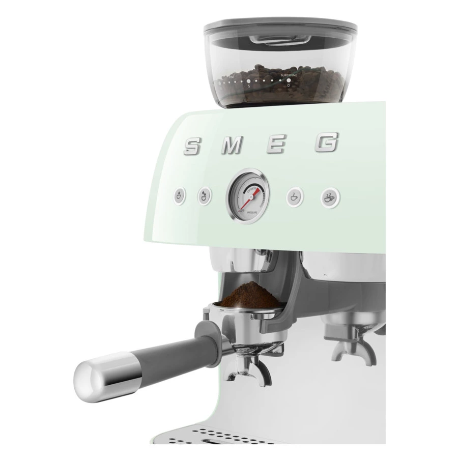 Кофемашина-эспрессо рожковая SMEG EGF03PGEU, встроенная кофемолка, пастельный зеленый