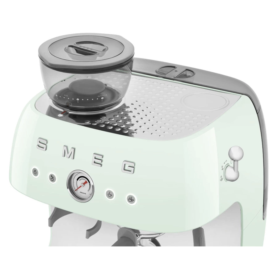 Кофемашина-эспрессо рожковая SMEG EGF03PGEU, встроенная кофемолка, пастельный зеленый