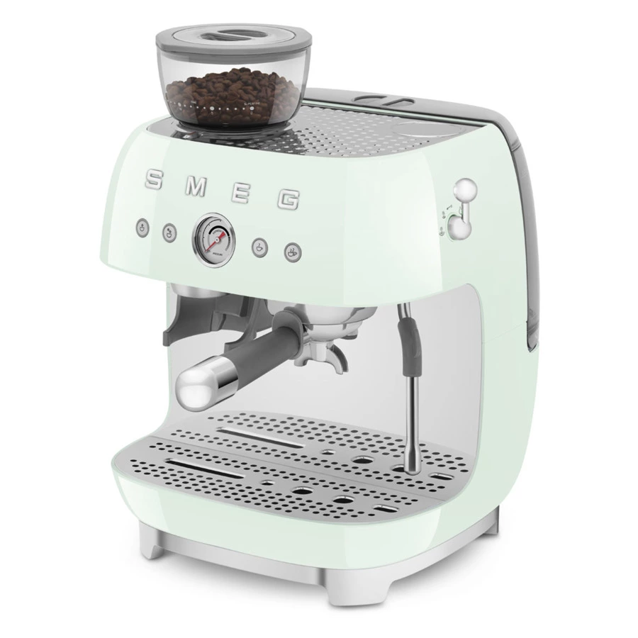 Кофемашина-эспрессо рожковая SMEG EGF03PGEU, встроенная кофемолка, пастельный зеленый