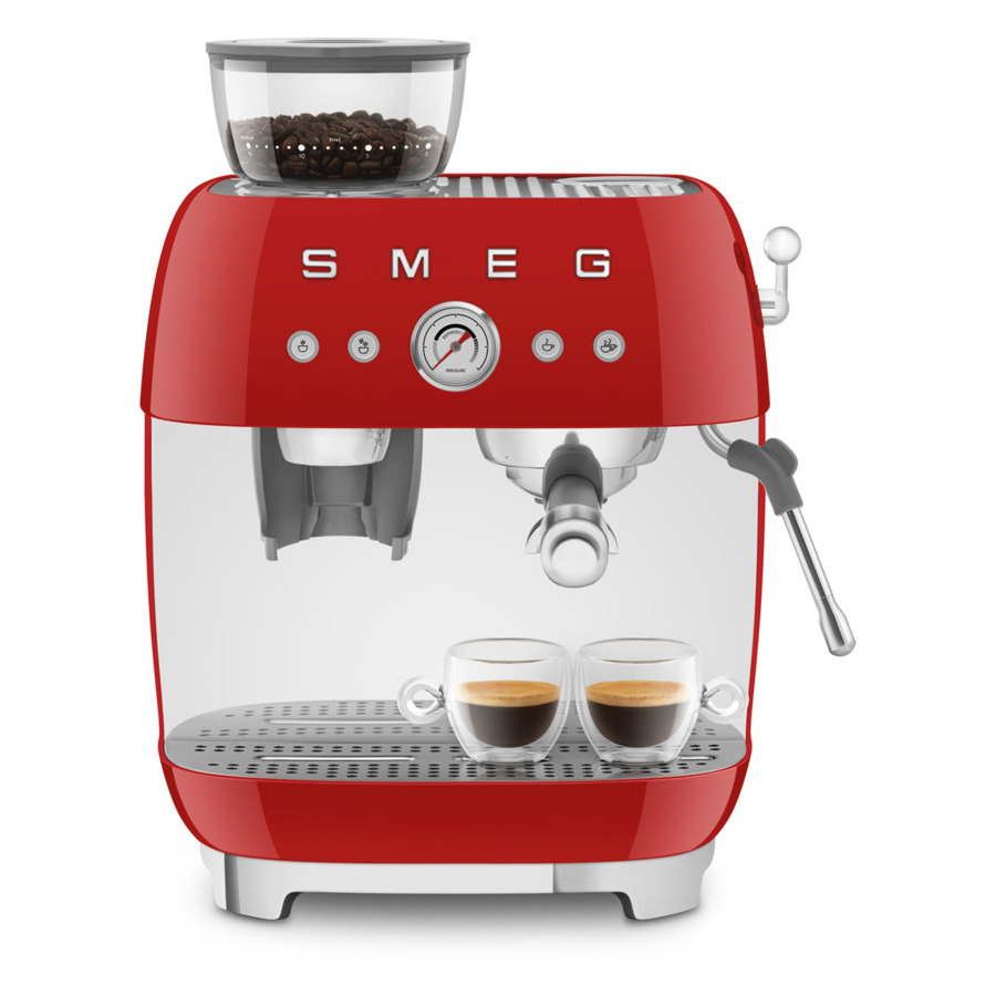 Кофемашина-эспрессо SMEG EGF03RDEU, встроенная кофемолка, красный