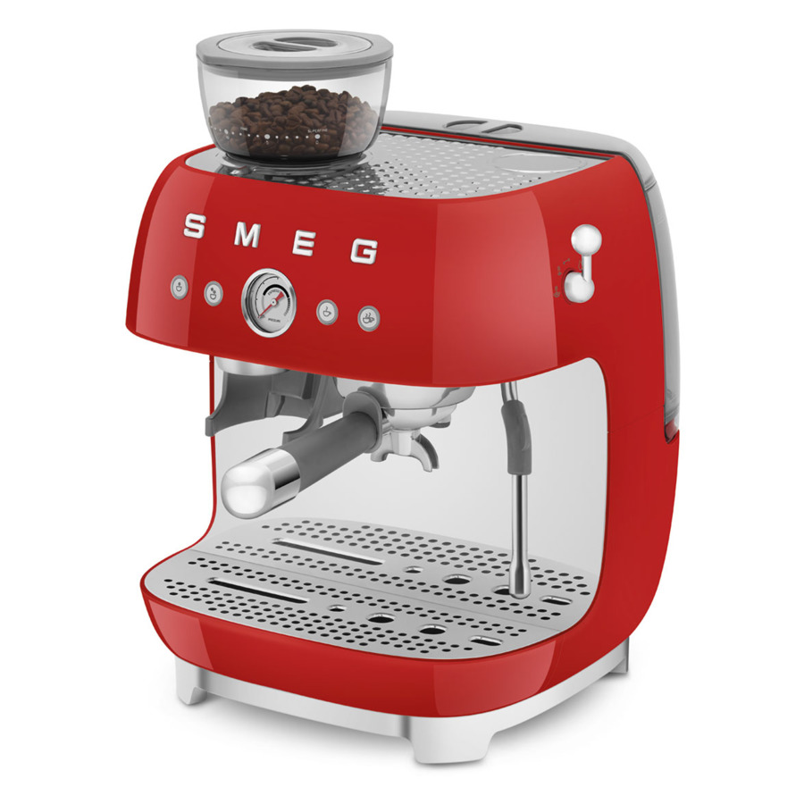 Кофемашина-эспрессо SMEG EGF03RDEU, встроенная кофемолка, красный
