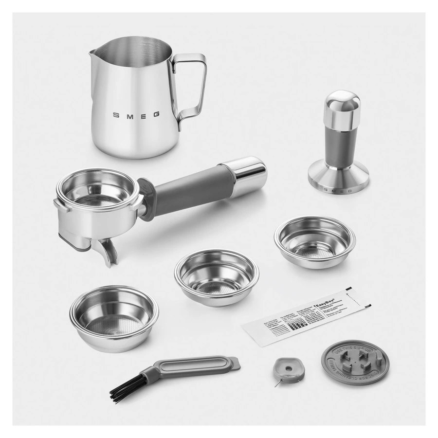 Кофемашина-эспрессо рожковая SMEG EGF03WHEU, встроенная кофемолка, белый