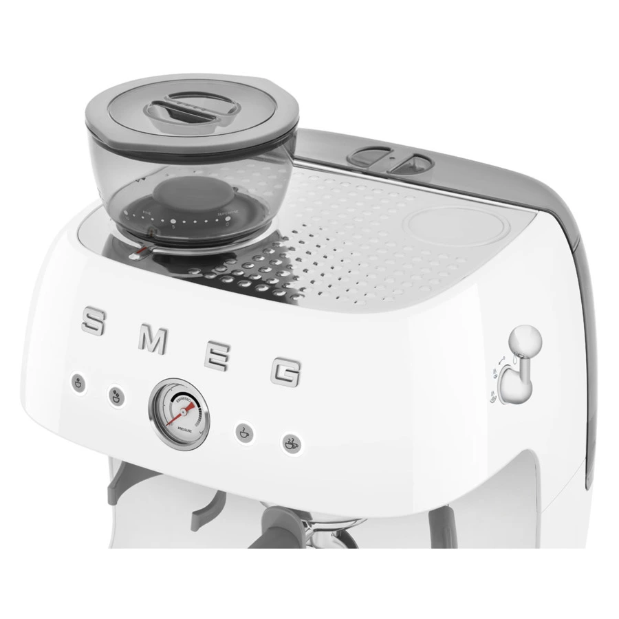 Кофемашина-эспрессо рожковая SMEG EGF03WHEU, встроенная кофемолка, белый