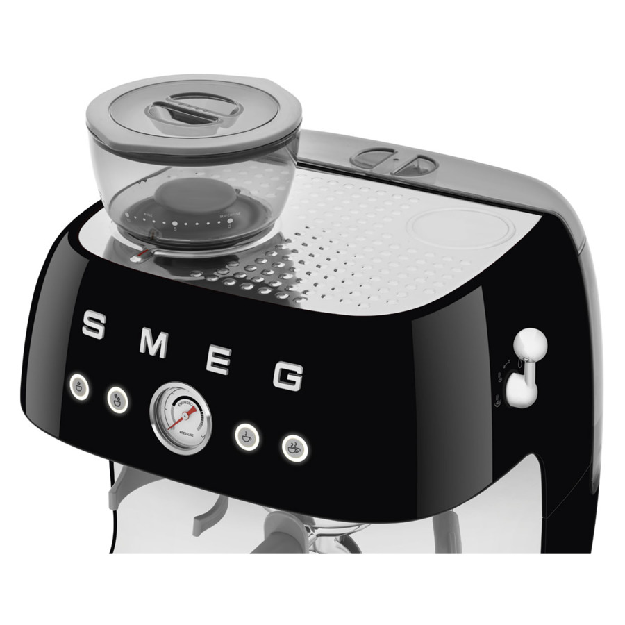 Кофемашина-эспрессо со встроенной кофемолкой SMEG EGF03BLEU, сталь нержавеющая, черная