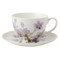 Чашка чайная с блюдцем Maxwell & Williams Орхидея лиловая 240 мл, фарфор твердый, п/к