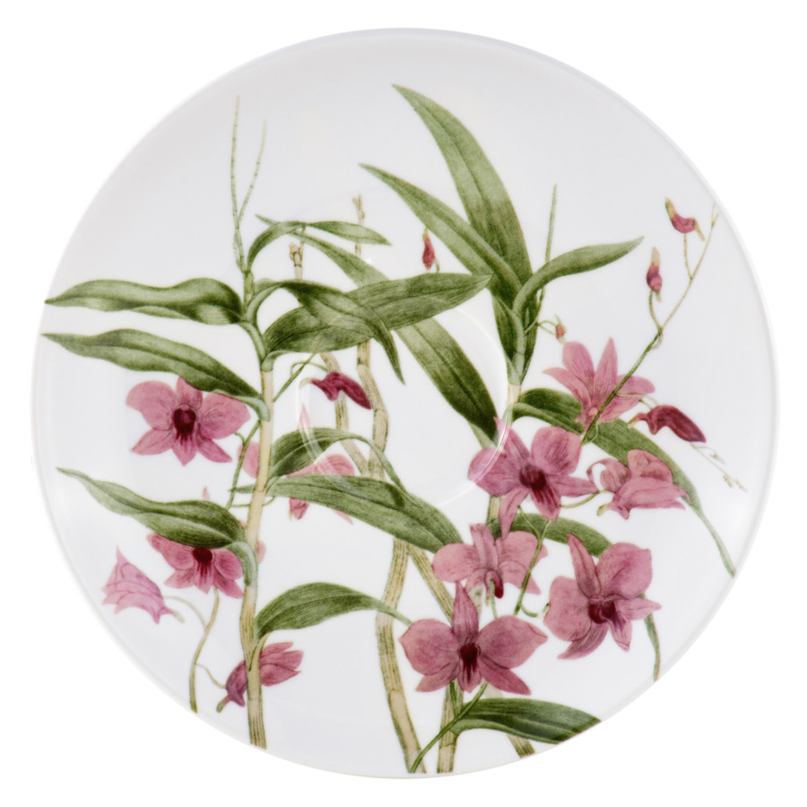 Чашка чайная с блюдцем Maxwell & Williams Орхидея розовая 240 мл, фарфор твердый, п/к
