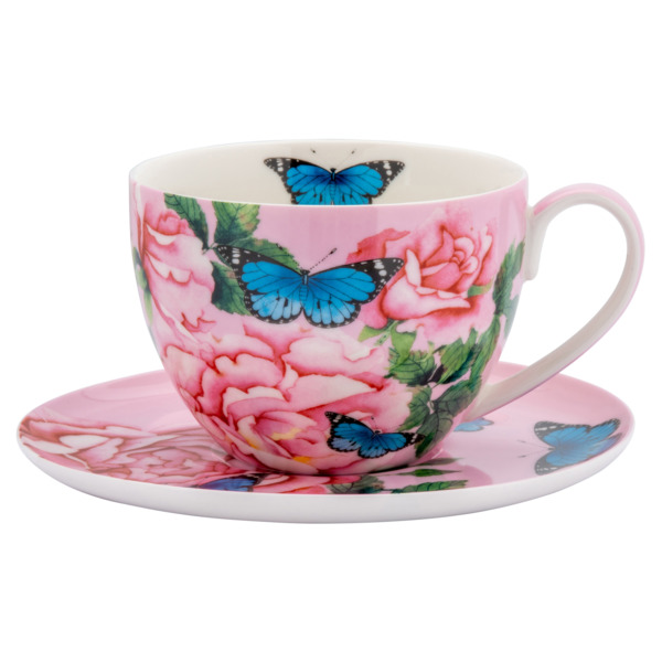 Чашка чайная с блюдцем Maxwell & Williams Розы 400 мл, фарфор твердый, п/к