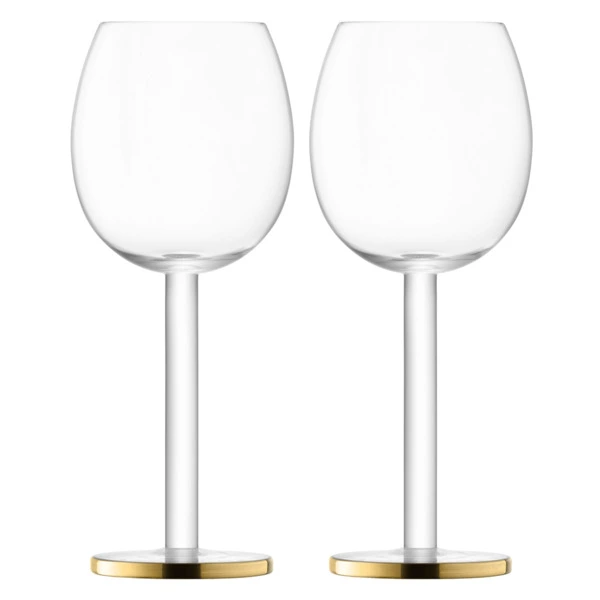 Набор бокалов для вина LSA International Luca 300 мл, 2 шт, стекло, золотой