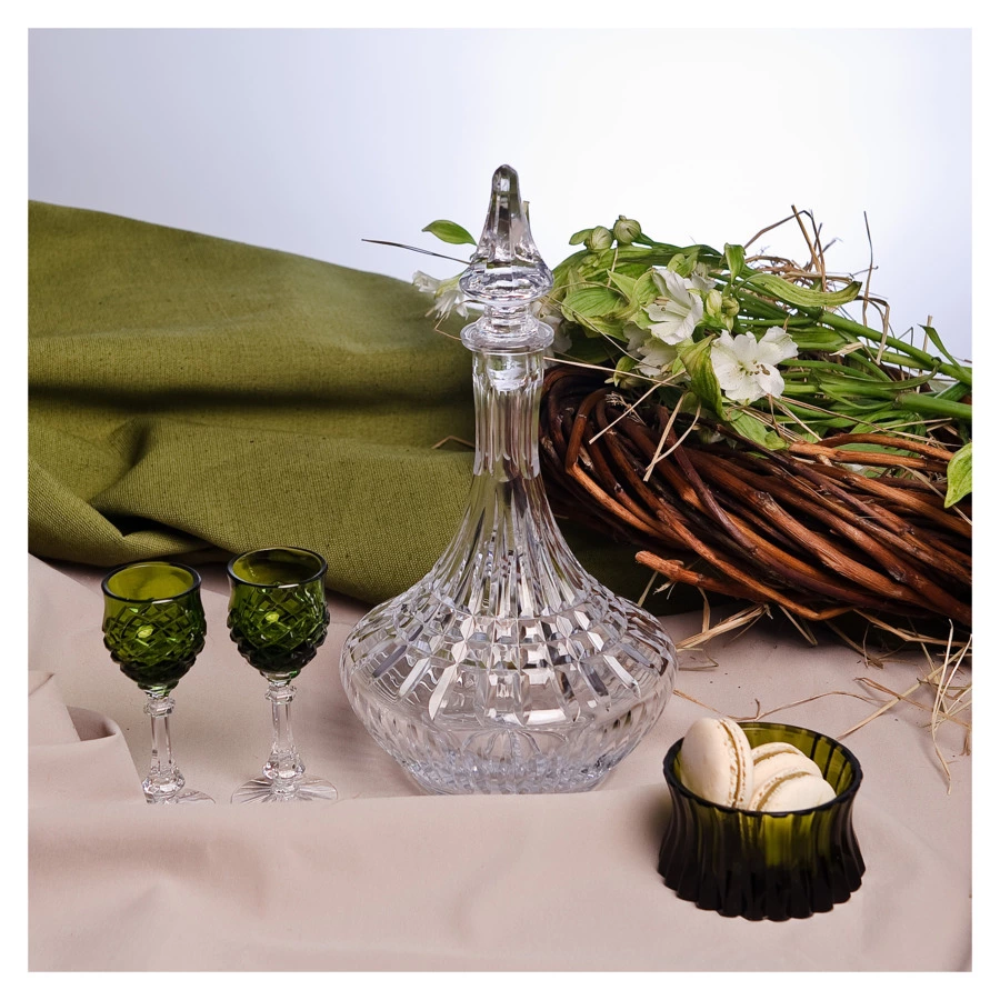 Графин для водки ГХЗ Морской Медовый спас 1 л, 23 см, хрусталь, прозрачный