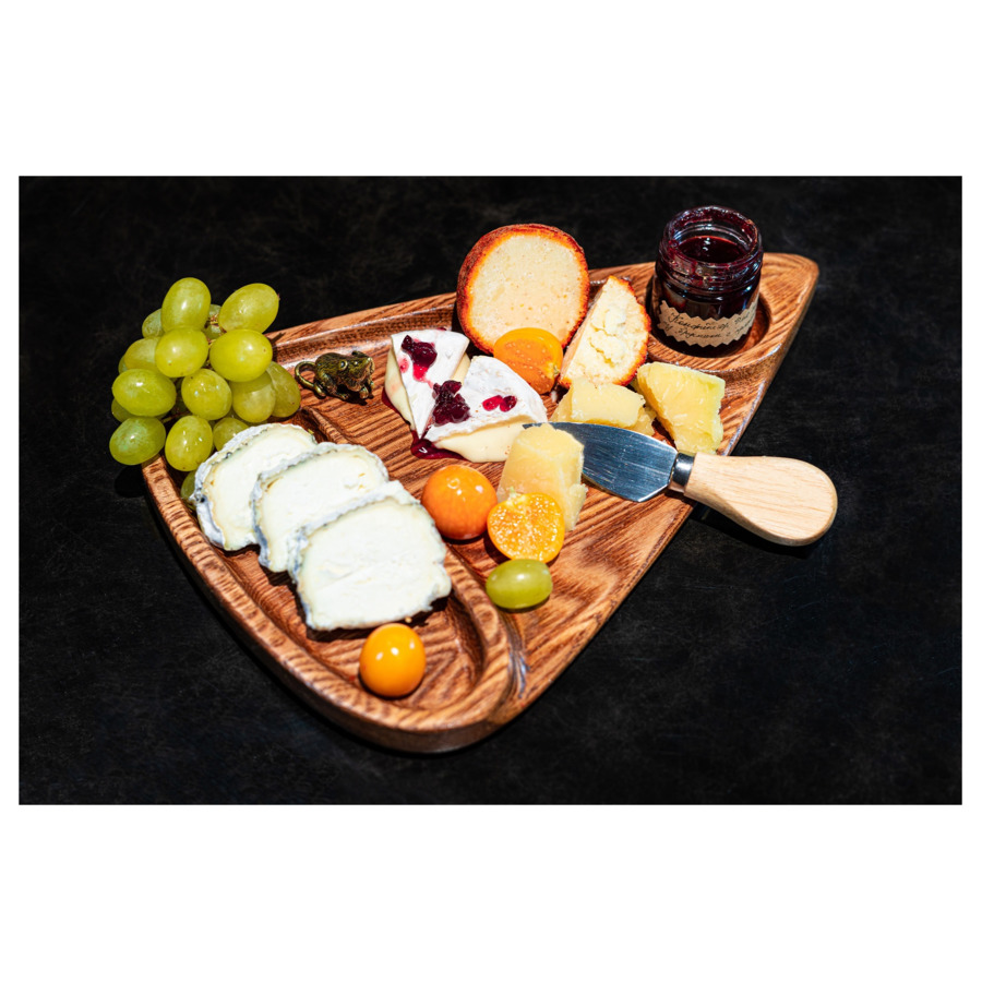 Тарелка для сыра Po.legno Кострома 20х30х2 см, дерево, латунь, темный орех