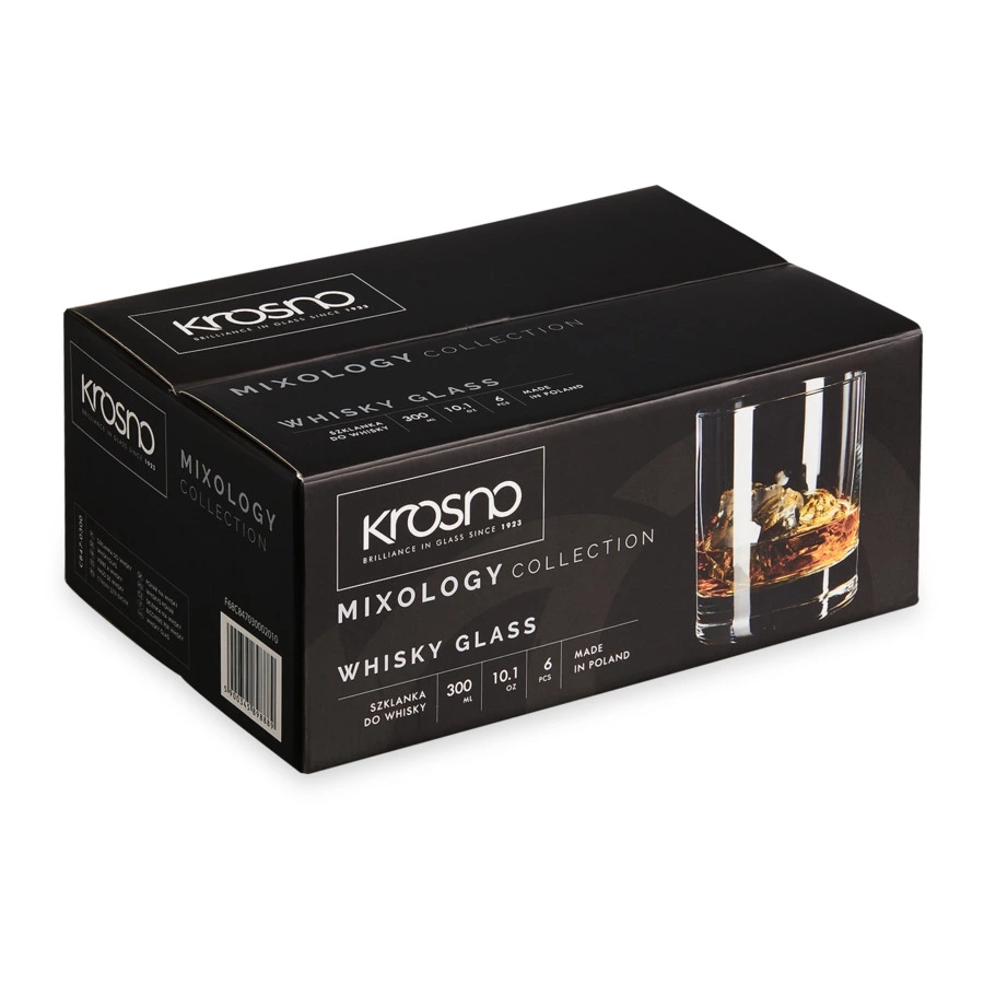 Набор стаканов для виски Krosno Миксология 300 мл, 6 шт, стекло, п/к