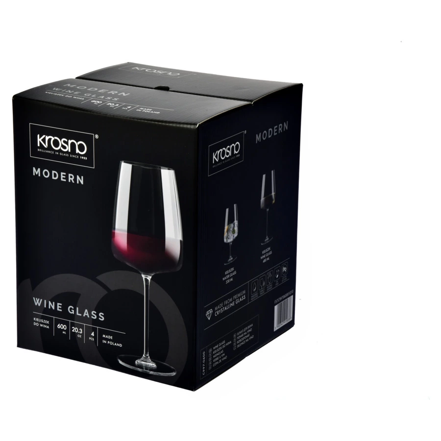 Бокал для красного вина Krosno Модерн 600 мл, стекло