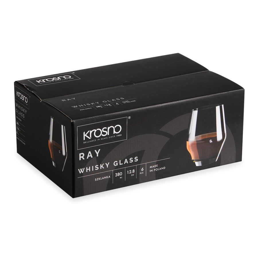 Набор стаканов для виски Krosno Рэй 380 мл, 6 шт, стекло, п/к