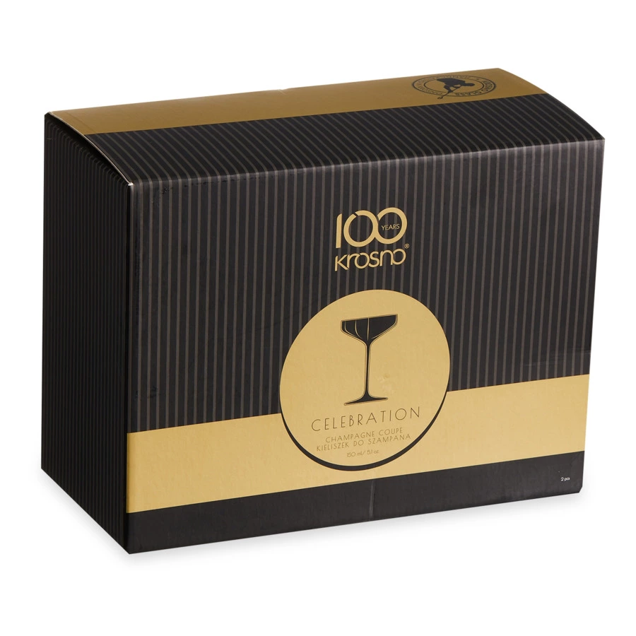 Набор креманок для шампанского Krosno Праздник 150 мл, 2 шт, стекло, п/к