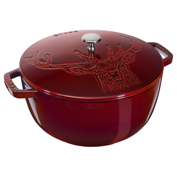 Кокот Staub La Cocotte Олень 4,9 л, 26х17 см, чугун, гранат, п/к