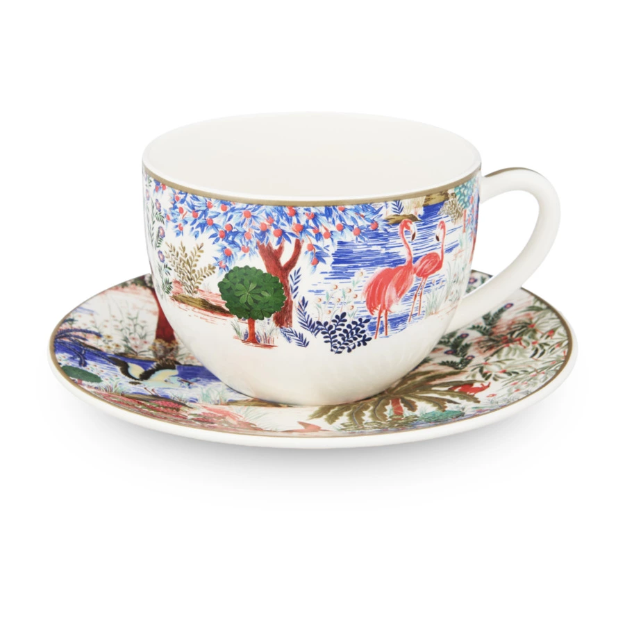 Чашка чайная с блюдцем Gien Дворцовый сад 450 мл, 18,8 см, фаянс