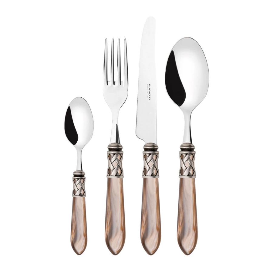 Набор столовых приборов Bugatti Aladdin на 6 персон 24 предмета, сталь нержавеющая, оникс, п/к