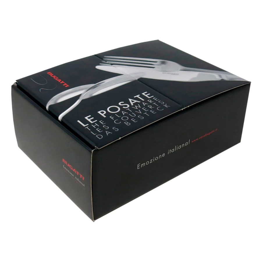 Набор столовых приборов Bugatti Aladdin на 6 персон 24 предмета, сталь нержавеющая, оникс, п/к