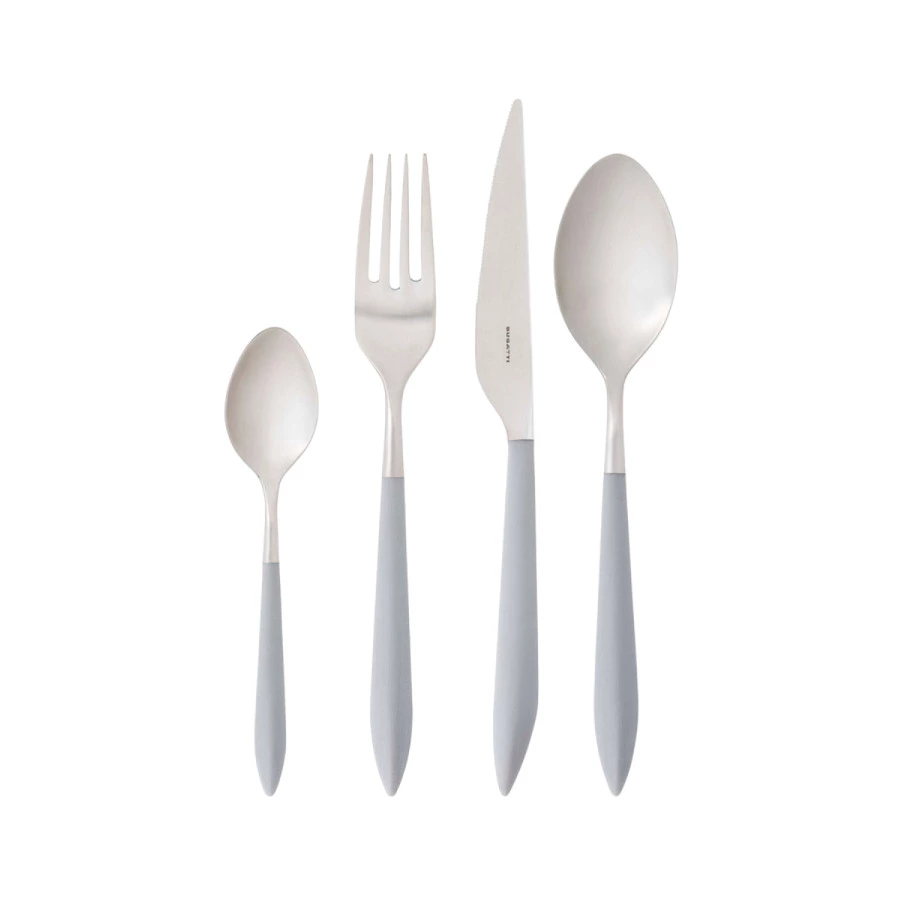 Набор столовых приборов Bugatti Ares на 6 персон 24 предмета, сталь нержавеющая, серый, п/к