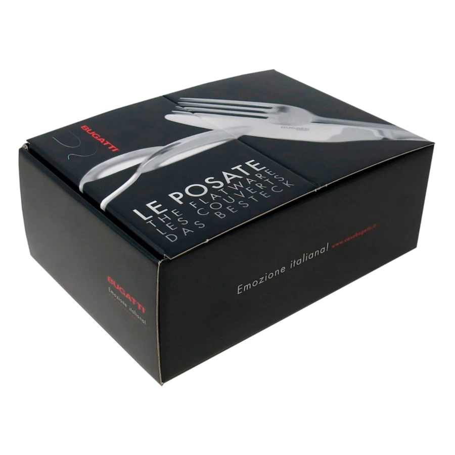 Набор столовых приборов Bugatti Oxford на 6 персон 24 предмета, сталь нержавеющая, бордовый, п/к