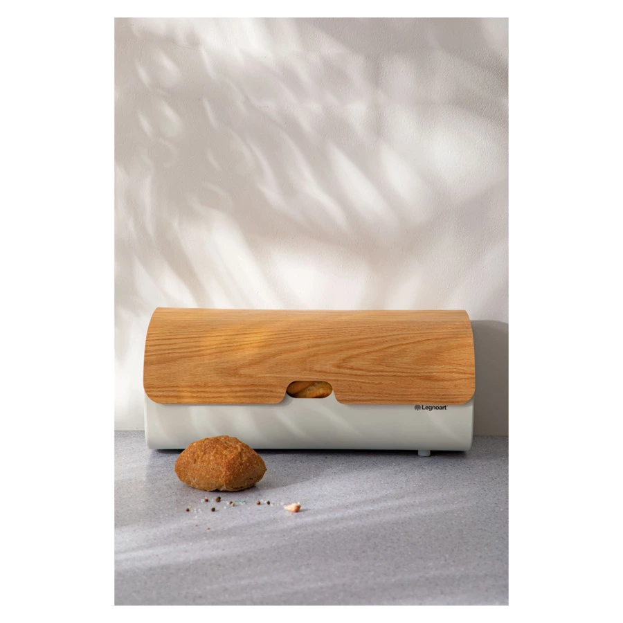 Хлебница Legnoart Clibano 40х20,5х17,5 см, крышка из дуба, металл