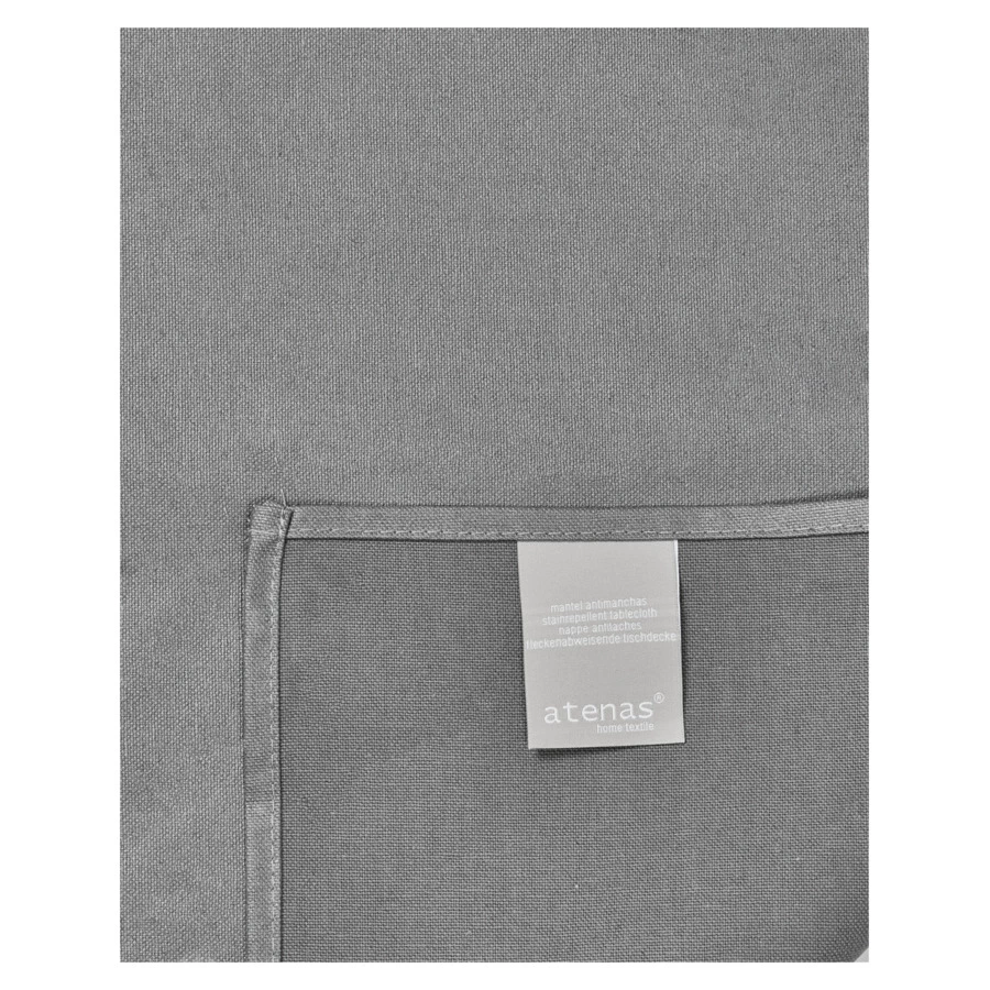 Скатерть Atenas Лино 180х180 см, водоотталкивающее покрытие, серая