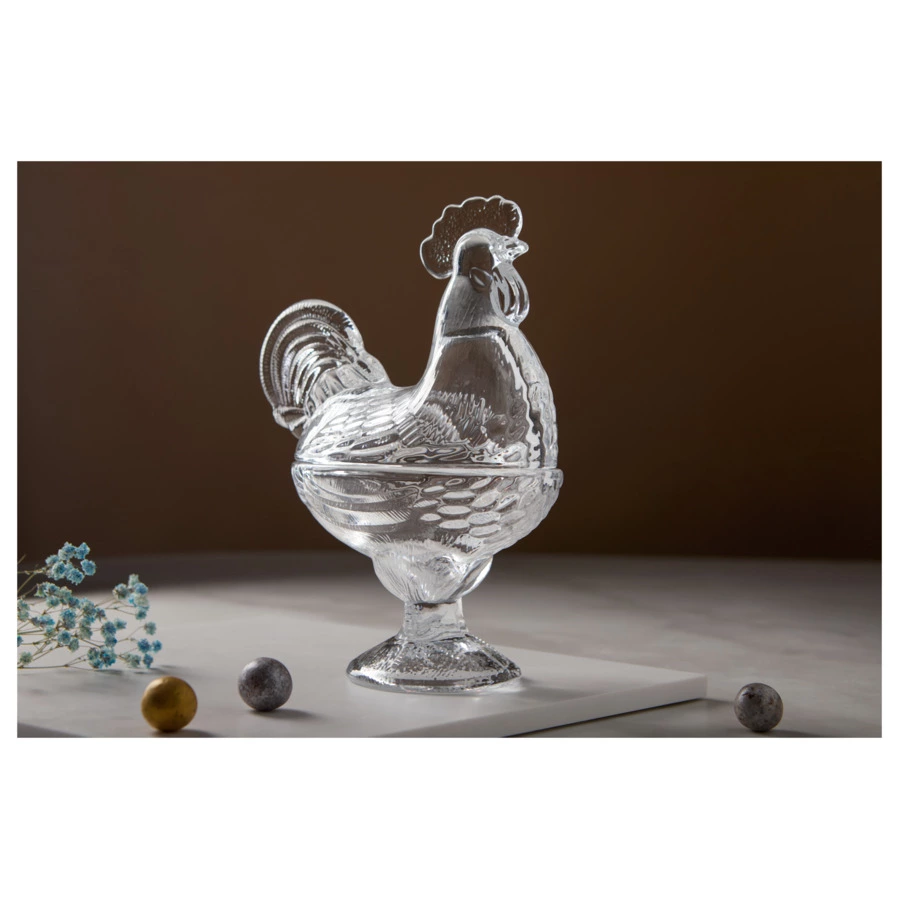 Конфетница Decor de table Петушок 15,5х21 см, стекло