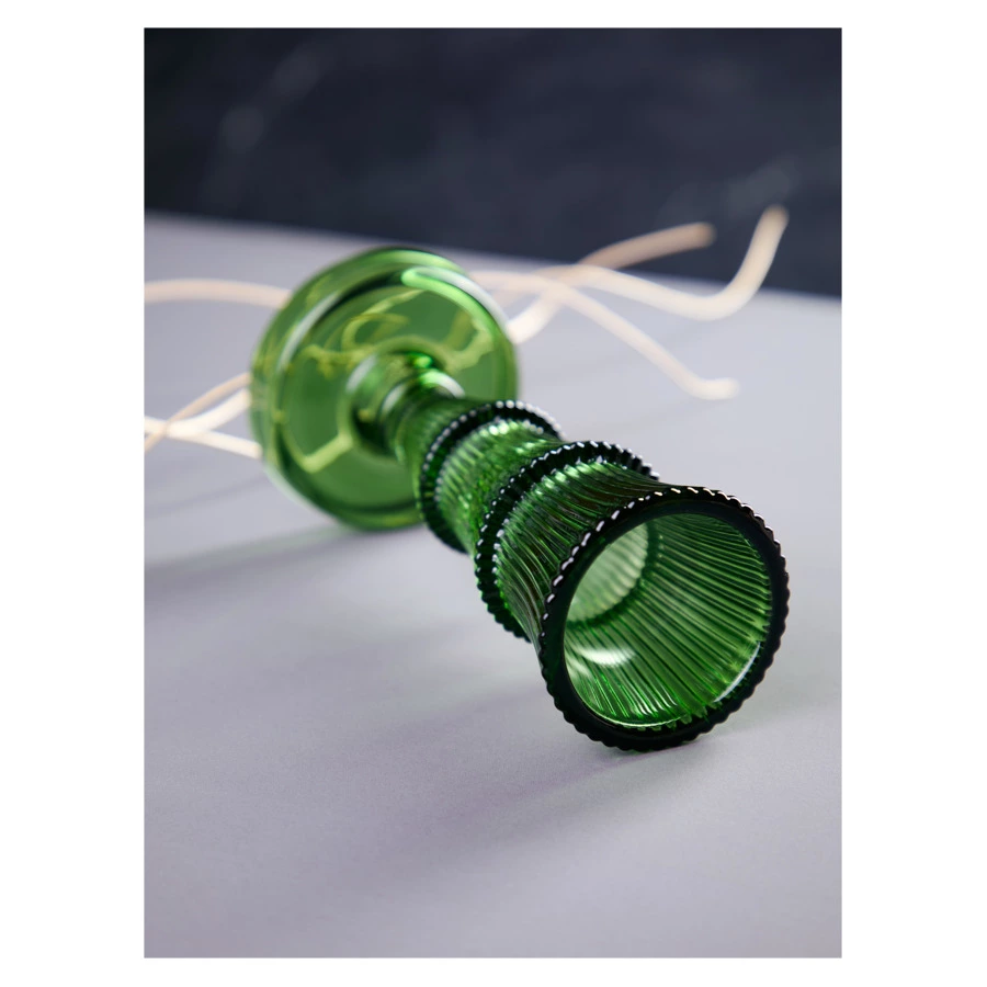 Подсвечник Decor de table Ноэль 22 см, 2в1, стекло, зеленый