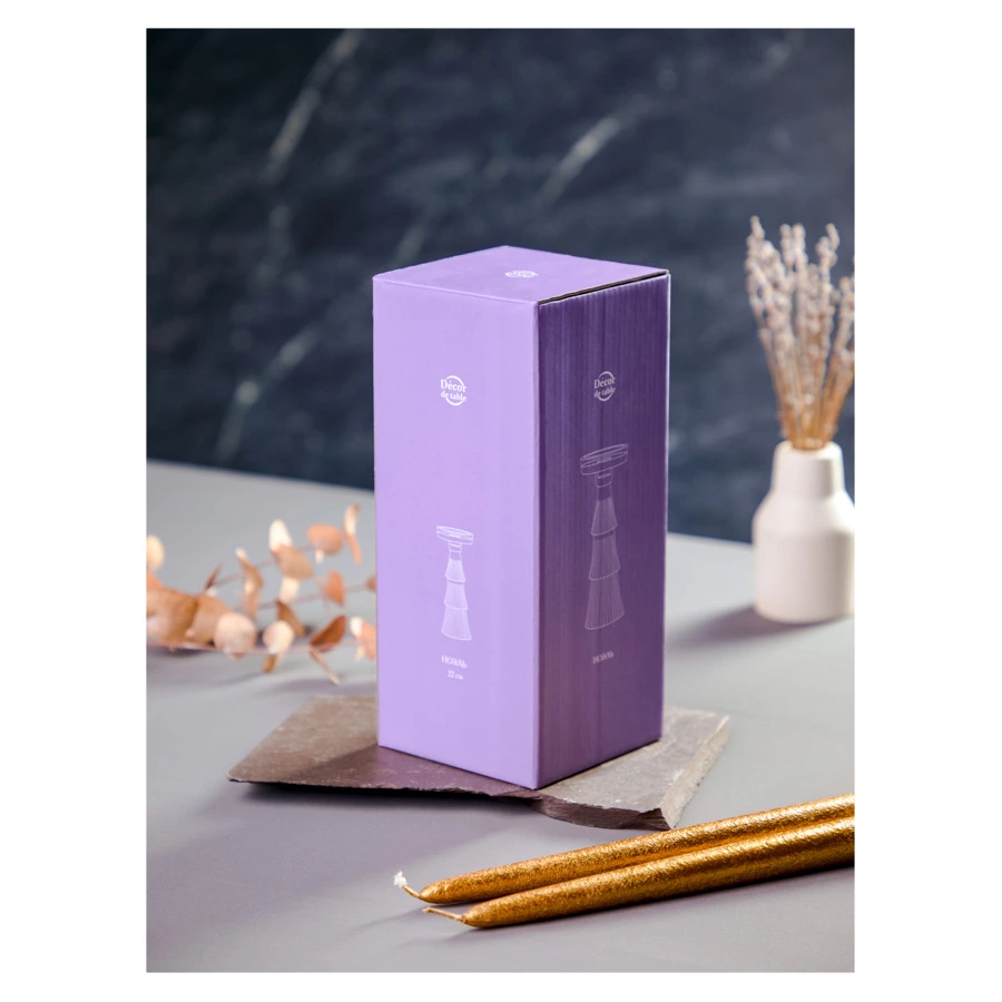 Подсвечник Decor de table Ноэль 22 см, 2в1, стекло, зеленый