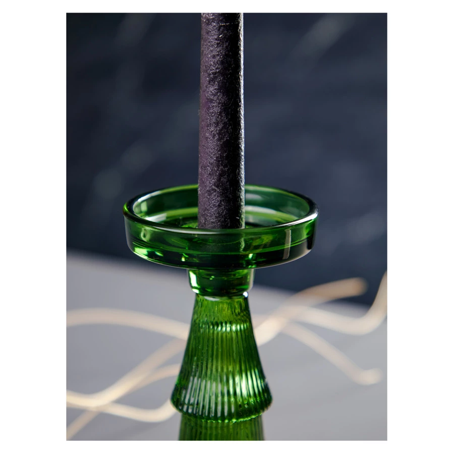 Подсвечник Decor de table Ноэль 22 см, 2в1, стекло, зеленый