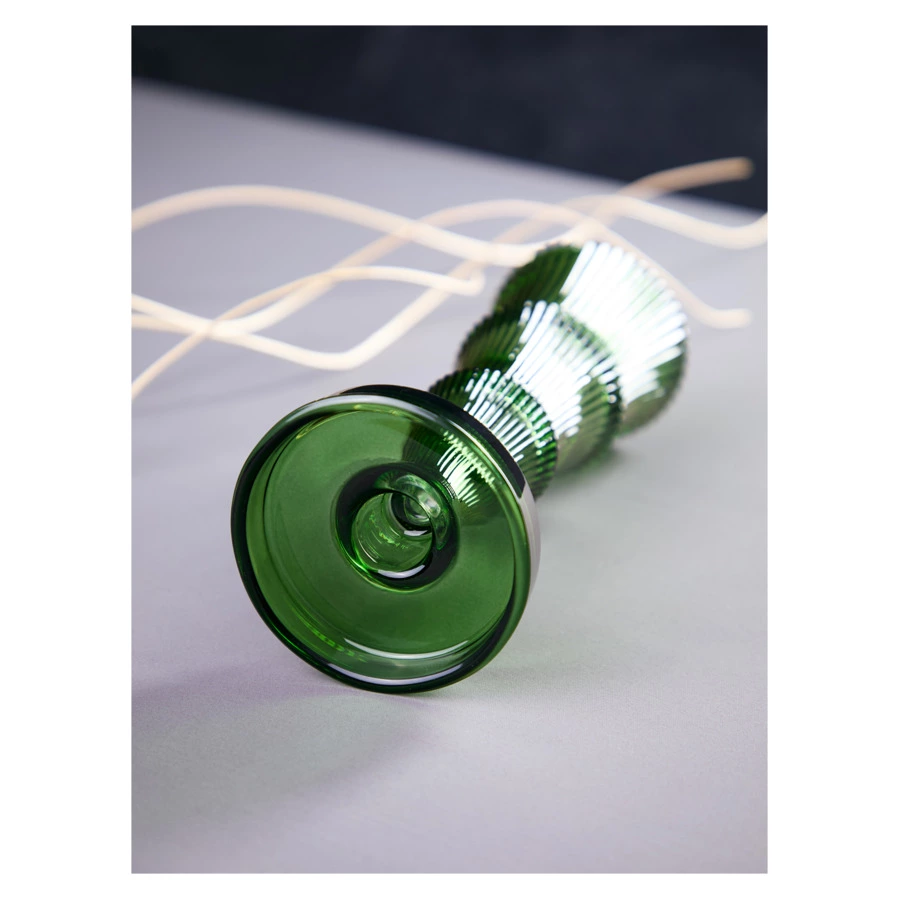 Подсвечник Decor de table Ноэль 22 см, 2в1, стекло, зеленый