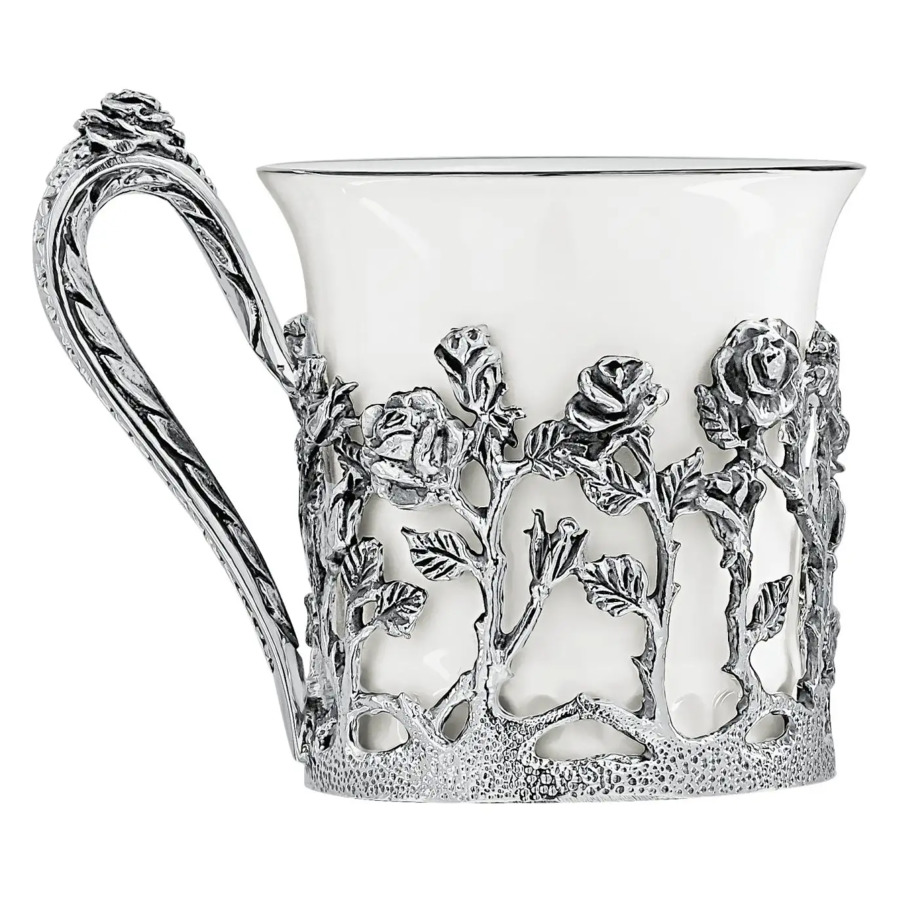 Набор кофейный в футляре АргентА Роза 178 г, 4 предмета, серебро 925