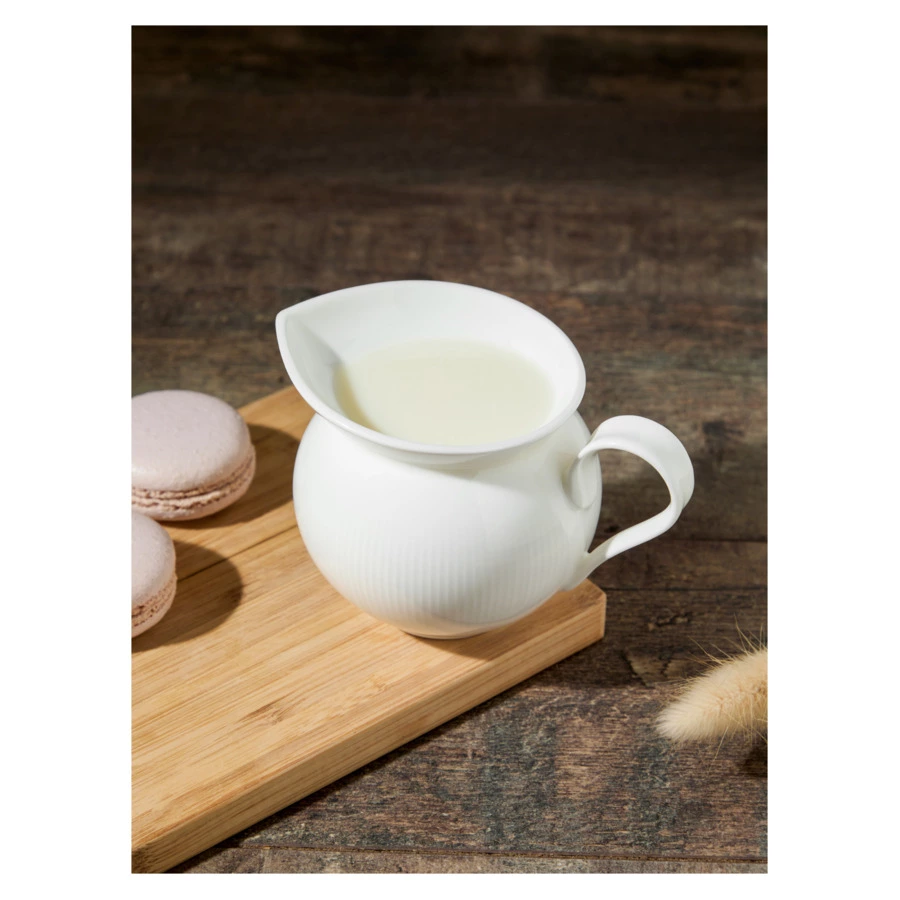 Молочник Decor de table Плиссе 230 мл, d8,6хh8,4 см, фарфор костяной, п/к