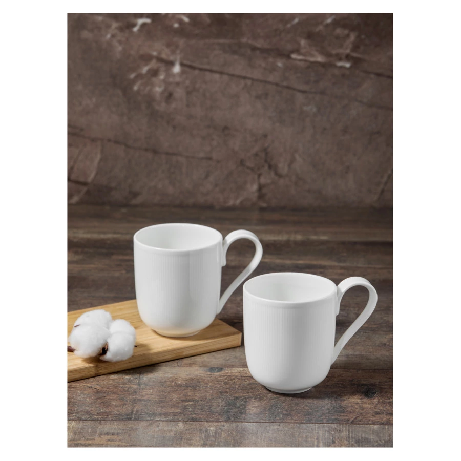 Набор кружек Decor de table Плиссе 350 мл, 2 шт, фарфор костяной, п/к