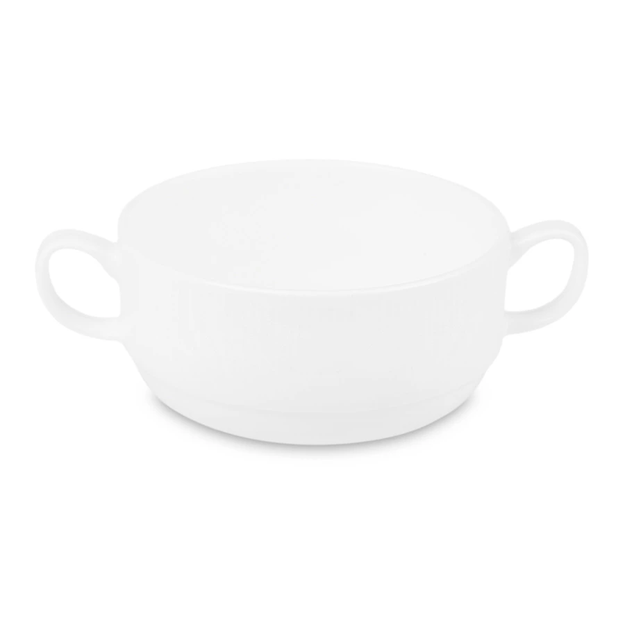 Бульонница Decor de table Плиссе 250 мл, фарфор костяной