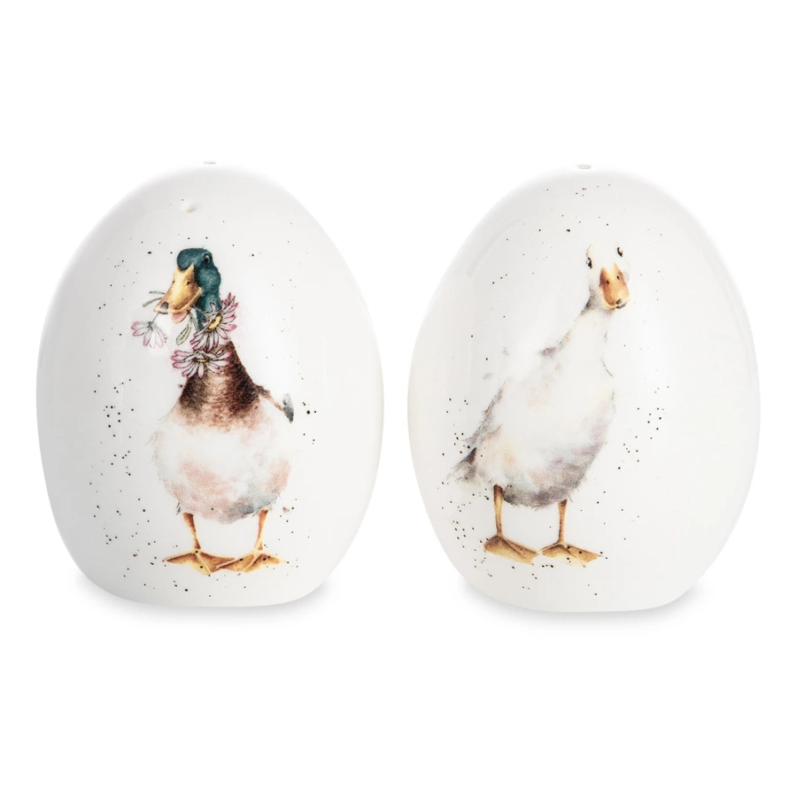 Набор из солонки и перечницы Royal Worcester Забавная фауна Утки 8 см, фарфор костяной