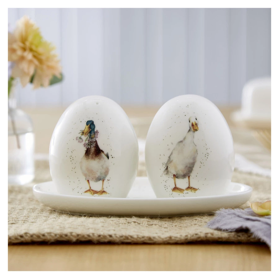 Набор из солонки и перечницы Royal Worcester Забавная фауна Утки 8 см, фарфор костяной