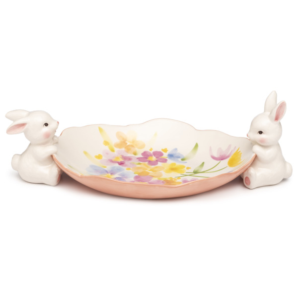 Блюдо Lamart Palais Royal Пасхальный кролик  32,5 см, керамика, розовое
