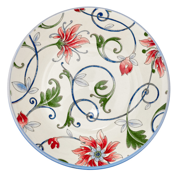 Тарелка суповая Grace by Tudor Botanical Spiral 20,3 см, фаянс, белая