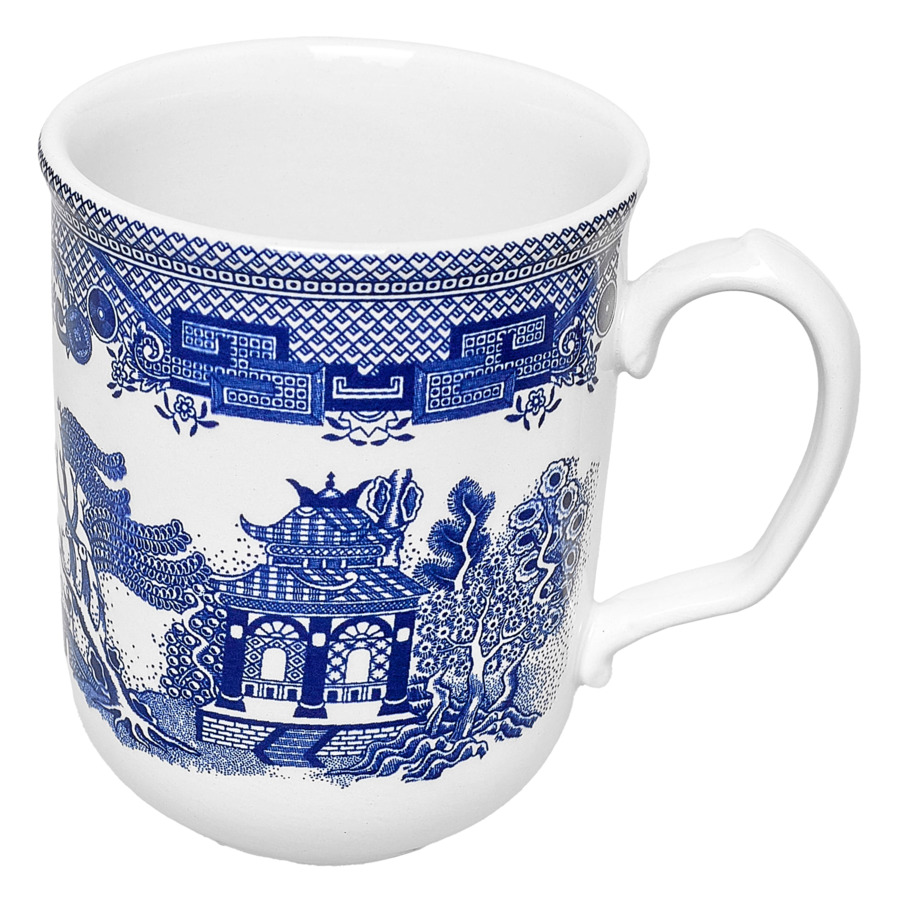Кружка для чая и кофе Grace by Tudor Blue Willow 340 мл, фаянс, белая