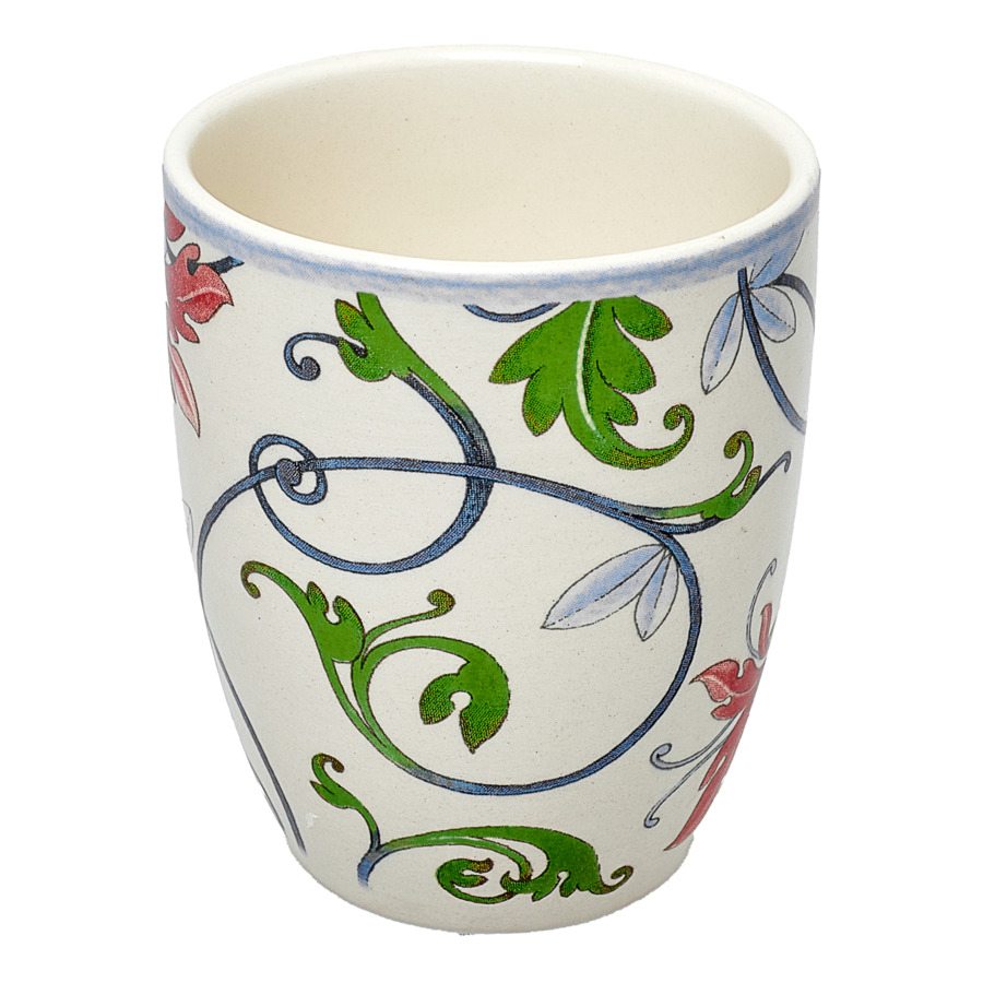 Кружка для чая и кофе Grace by Tudor Botanical Spiral 370 мл, фаянс, белая