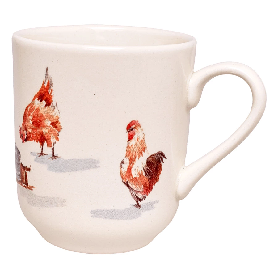 Кружка для чая и кофе Grace by Tudor Country Farmyard Spiral 370 мл, фаянс, белая